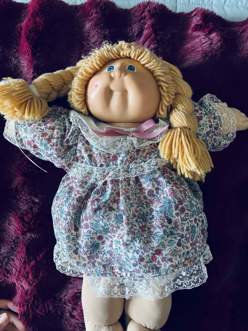 Vtg 1982 Cabbage Patch Doll Blonde Hair Blue Eyes A505